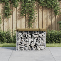Thumbnail for Gartenbank aus Gabionen 63x44x42 cm Kiefernholz Imprägniert
