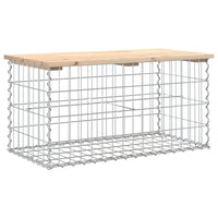 Thumbnail for Gartenbank aus Gabionen 83x44x42 cm Massivholz Kiefer