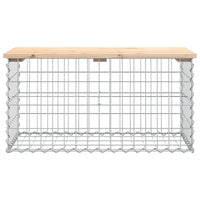 Thumbnail for Gartenbank aus Gabionen 83x44x42 cm Massivholz Kiefer