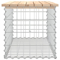 Thumbnail for Gartenbank aus Gabionen 83x44x42 cm Massivholz Kiefer