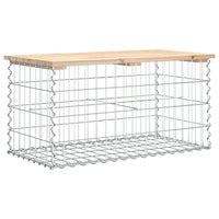 Thumbnail for Gartenbank aus Gabionen 83x44x42 cm Massivholz Kiefer
