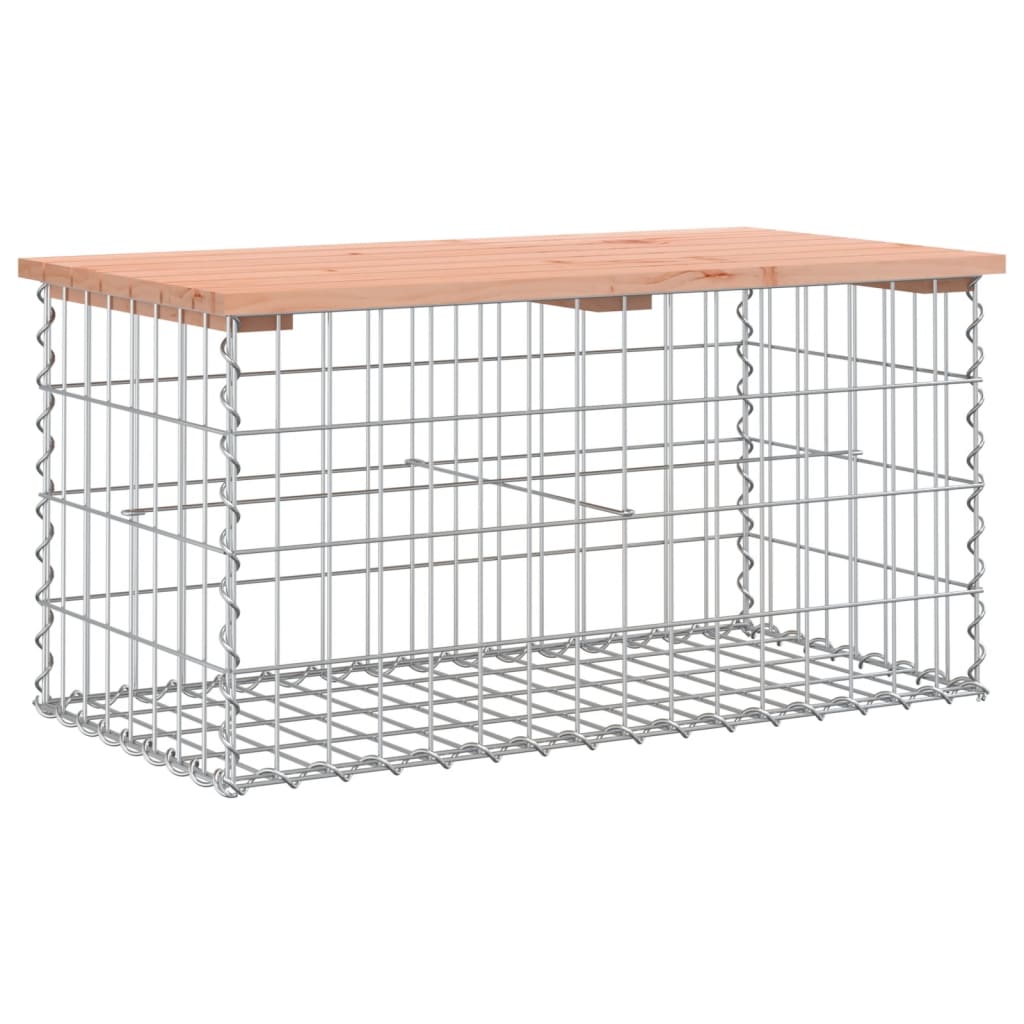 Gartenbank aus Gabionen 83x44x42 cm Massivholz Douglasie
