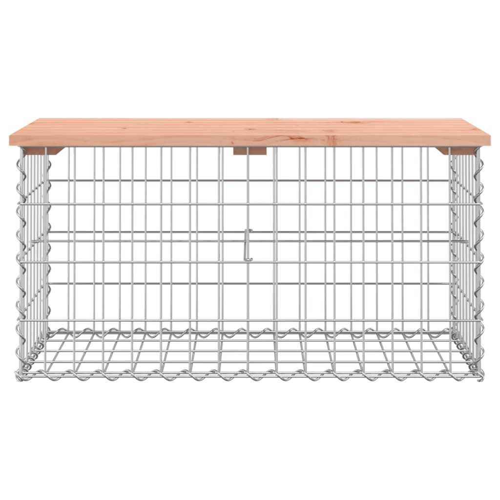 Gartenbank aus Gabionen 83x44x42 cm Massivholz Douglasie