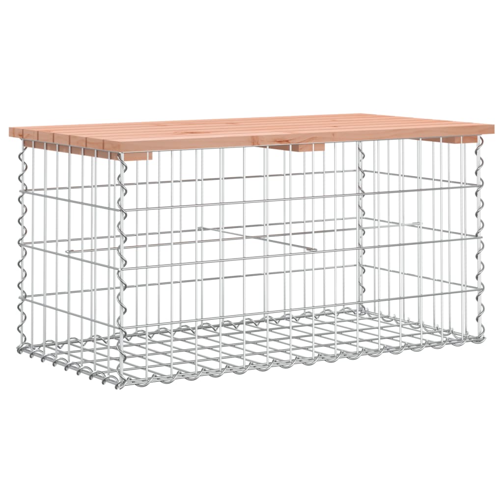 Gartenbank aus Gabionen 83x44x42 cm Massivholz Douglasie