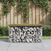 Thumbnail for Gartenbank aus Gabionen 83x44x42 cm Kiefernholz Imprägniert
