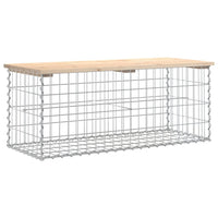 Thumbnail for Gartenbank aus Gabionen 103x44x42 cm Massivholz Kiefer