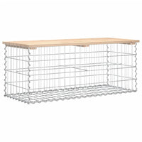 Thumbnail for Gartenbank aus Gabionen 103x44x42 cm Massivholz Kiefer