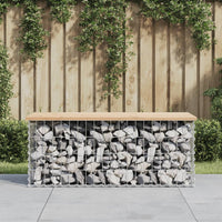 Thumbnail for Gartenbank aus Gabionen 103x44x42 cm Massivholz Kiefer