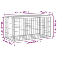 Thumbnail for Gartenbank aus Gabionen 103x44x42 cm Massivholz Douglasie