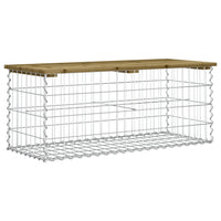 Thumbnail for Gartenbank aus Gabionen 103x44x42 cm Kiefernholz Imprägniert
