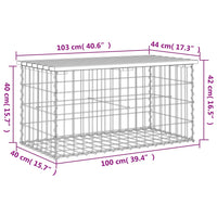 Thumbnail for Gartenbank aus Gabionen 103x44x42 cm Kiefernholz Imprägniert
