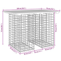 Thumbnail for Gartenbank aus Gabionen 100x70x72 cm Massivholz Douglasie