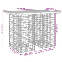 Thumbnail for Gartenbank aus Gabionen 100x70x72 cm Kiefernholz Imprägniert