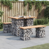 Thumbnail for Gartenbank aus Gabionen 100x70x72 cm Massivholz Kiefer