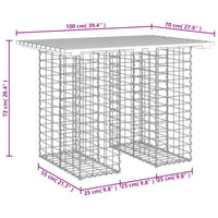 Thumbnail for Gartenbank aus Gabionen 100x70x72 cm Massivholz Douglasie