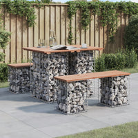 Thumbnail for Gartenbank aus Gabionen 100x70x72 cm Massivholz Douglasie
