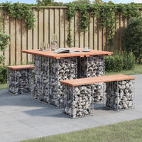 Thumbnail for Gartenbank aus Gabionen 100x102x72 cm Massivholz Douglasie