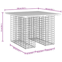 Thumbnail for Gartenbank aus Gabionen 100x102x72 cm Massivholz Kiefer