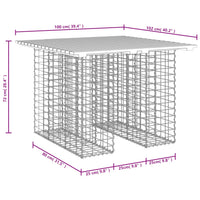 Thumbnail for Gartenbank aus Gabionen 100x102x72 cm Massivholz Douglasie