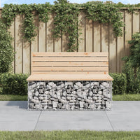 Thumbnail for Gartenbank aus Gabionen 103x70x65 cm Massivholz Kiefer