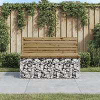 Thumbnail for Gartenbank aus Gabionen 103x70x65 cm Kiefernholz Imprägniert