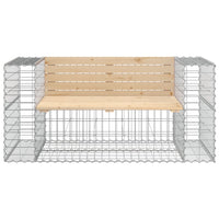 Thumbnail for Gartenbank aus Gabionen 143x71x65,5 cm Massivholz Kiefer