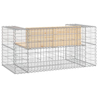 Thumbnail for Gartenbank aus Gabionen 143x71x65,5 cm Massivholz Kiefer