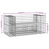 Thumbnail for Gartenbank aus Gabionen 143x71x65,5 cm Massivholz Douglasie