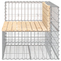 Thumbnail for Gartenbank aus Gabionen 92x71x65,5 cm Massivholz Kiefer