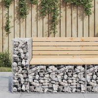 Thumbnail for Gartenbank aus Gabionen 92x71x65,5 cm Massivholz Kiefer