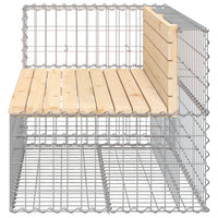 Thumbnail for Gartenbank aus Gabionen 122x71x65,5 cm Massivholz Kiefer