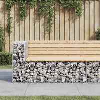 Thumbnail for Gartenbank aus Gabionen 122x71x65,5 cm Massivholz Kiefer