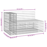 Thumbnail for Gartenbank aus Gabionen 122x71x65,5 cm Massivholz Douglasie