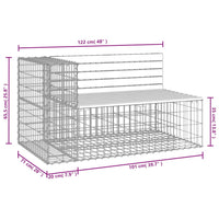 Thumbnail for Gartenbank aus Gabionen 122x71x65,5 cm Kiefernholz Imprägniert