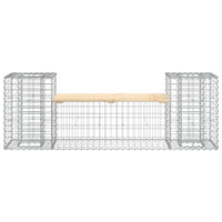 Thumbnail for Gartenbank aus Gabionen 183x41x60,5 cm Massivholz Kiefer