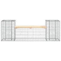 Thumbnail for Gartenbank aus Gabionen 183x41x60,5 cm Massivholz Kiefer