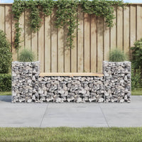 Thumbnail for Gartenbank aus Gabionen 183x41x60,5 cm Massivholz Kiefer