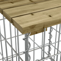 Thumbnail for Gartenbank aus Gabionen 183x41x60,5 cm Kiefernholz Imprägniert