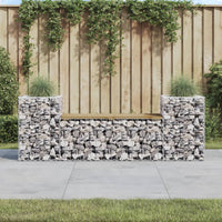 Thumbnail for Gartenbank aus Gabionen 183x41x60,5 cm Kiefernholz Imprägniert