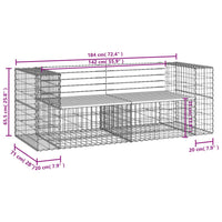 Thumbnail for Gartenbank aus Gabionen 184x71x65,5 cm Massivholz Douglasie