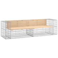 Thumbnail for Gartenbank aus Gabionen 244x71x65,5 cm Massivholz Kiefer