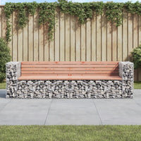 Thumbnail for Gartenbank aus Gabionen 244x71x65,5 cm Massivholz Douglasie