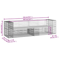 Thumbnail for Gartenbank aus Gabionen 244x71x65,5 cm Kiefernholz Imprägniert