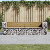 Thumbnail for Gartenbank aus Gabionen 244x71x65,5 cm Kiefernholz Imprägniert