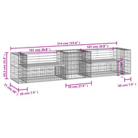 Thumbnail for Gartenbank mit Gabione Massivholz Kiefer
