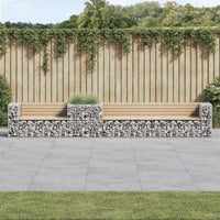 Thumbnail for Gartenbank mit Gabione Massivholz Kiefer