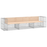 Thumbnail for Gartenbank aus Gabionen 287x71x65,5 cm Massivholz Kiefer