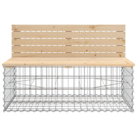Thumbnail for Gartenbank aus Gabionen 287x71x65,5 cm Massivholz Kiefer