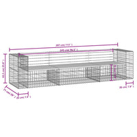 Thumbnail for Gartenbank aus Gabionen 287x71x65,5 cm Massivholz Kiefer