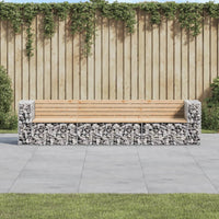 Thumbnail for Gartenbank aus Gabionen 287x71x65,5 cm Massivholz Kiefer